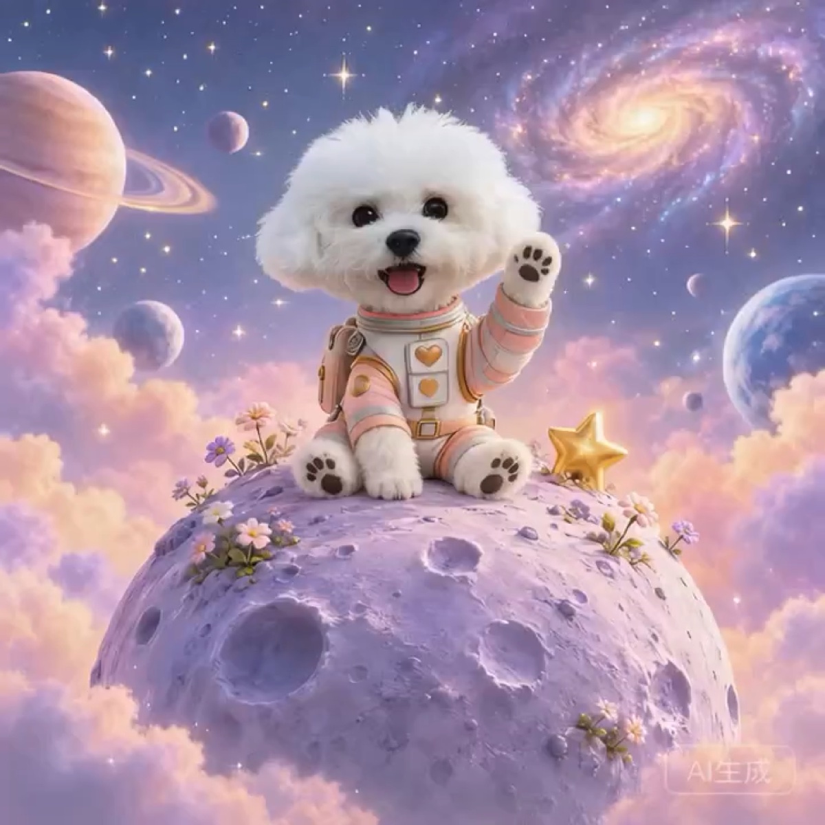 Still image from a creative dog video example